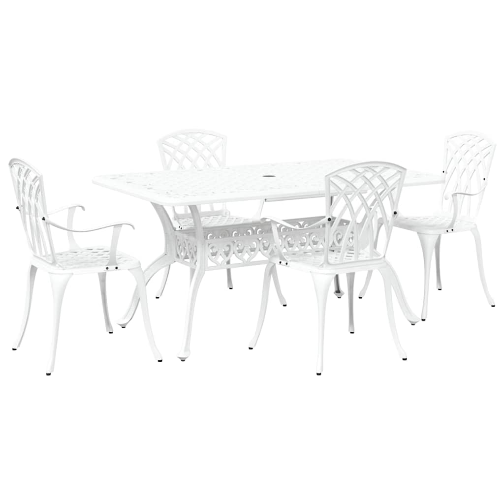 Vrtni set za objed 5 pcs Bijelo Aluminij