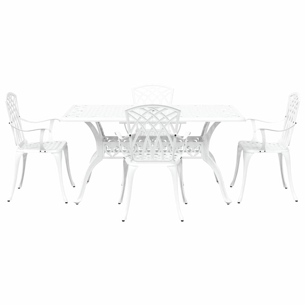 Vrtni set za objed 5 pcs Bijelo Aluminij