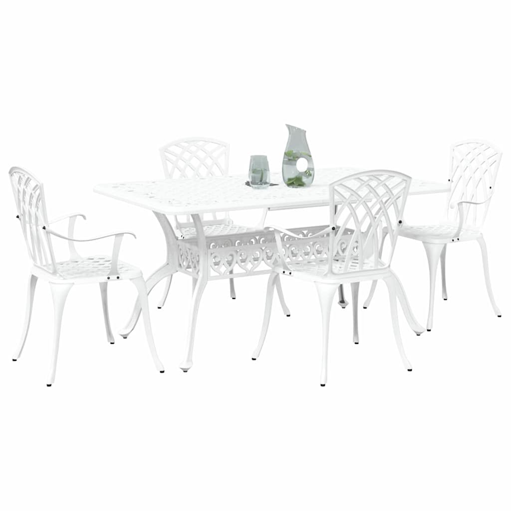 Vrtni set za objed 5 pcs Bijelo Aluminij