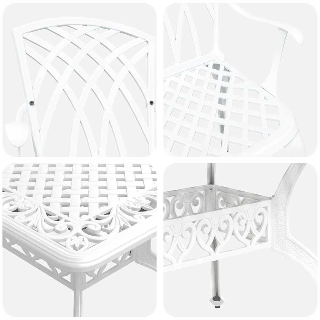 Vrtni set za objed 7 pcs Bijelo Aluminij