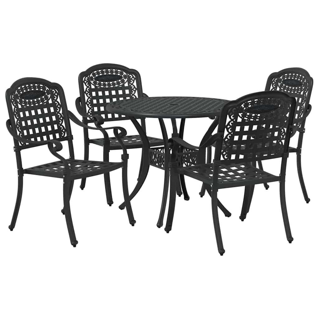 Vrtni set za objed 5 pcs Crna Aluminij