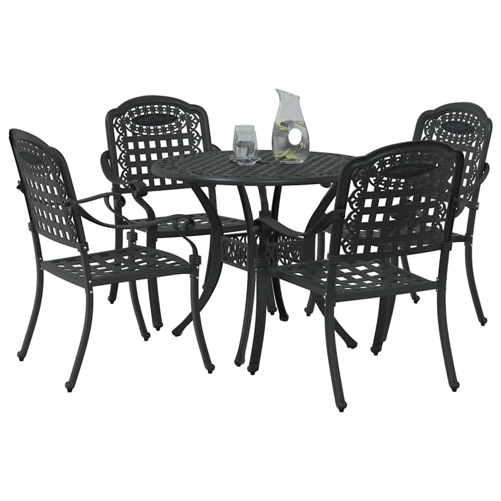 Vrtni set za objed 5 pcs Crna Aluminij