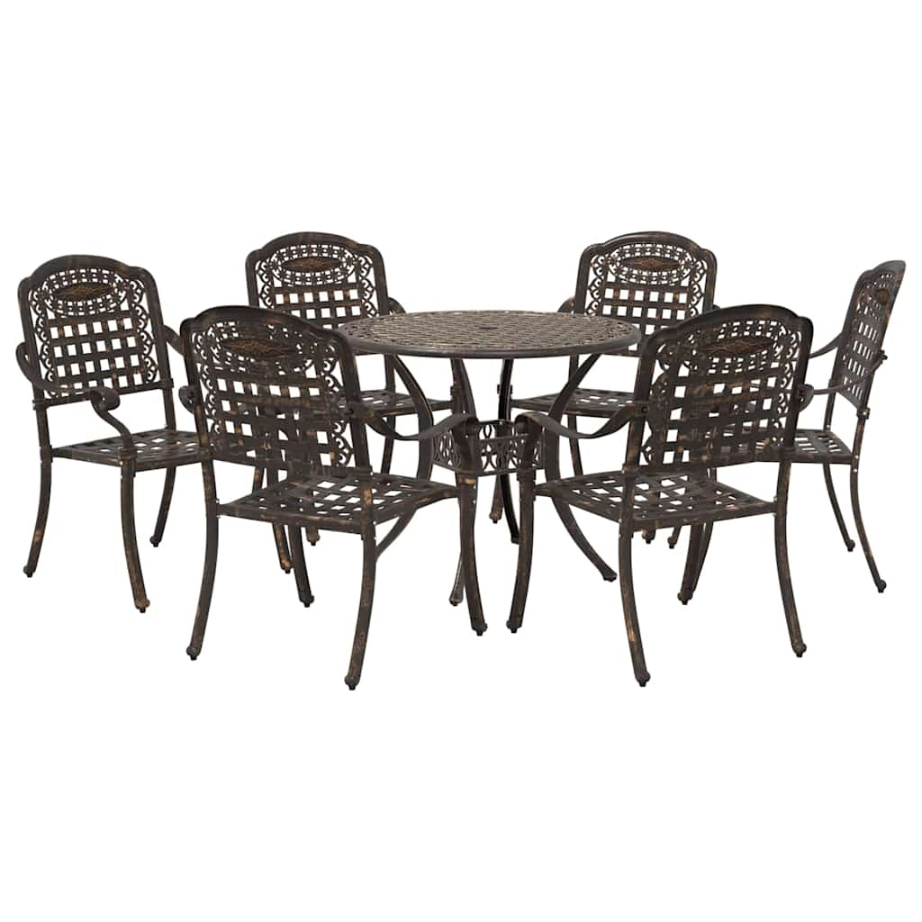 Vrtni set za objed 7 pcs Bronzana Aluminij