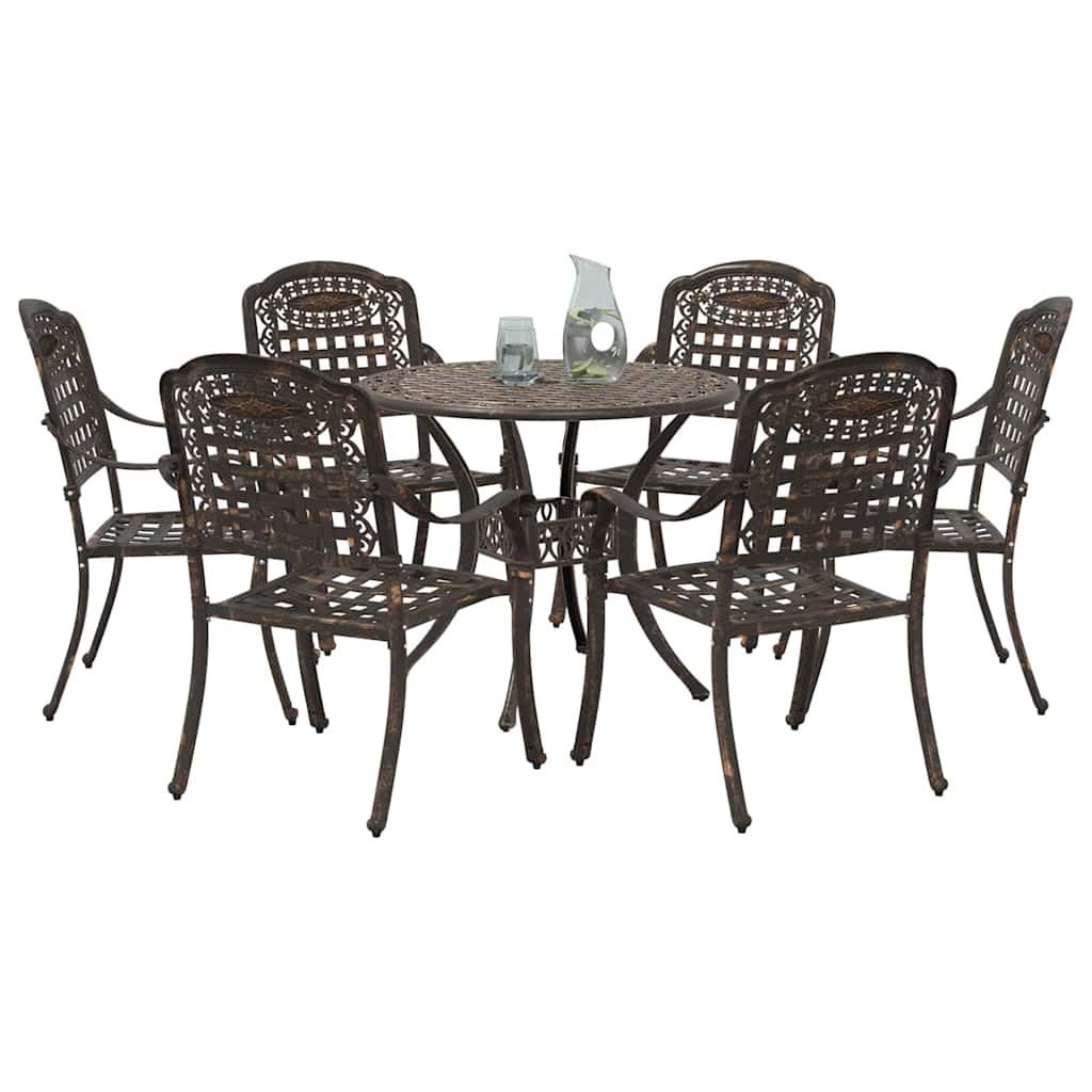 Vrtni set za objed 7 pcs Bronzana Aluminij