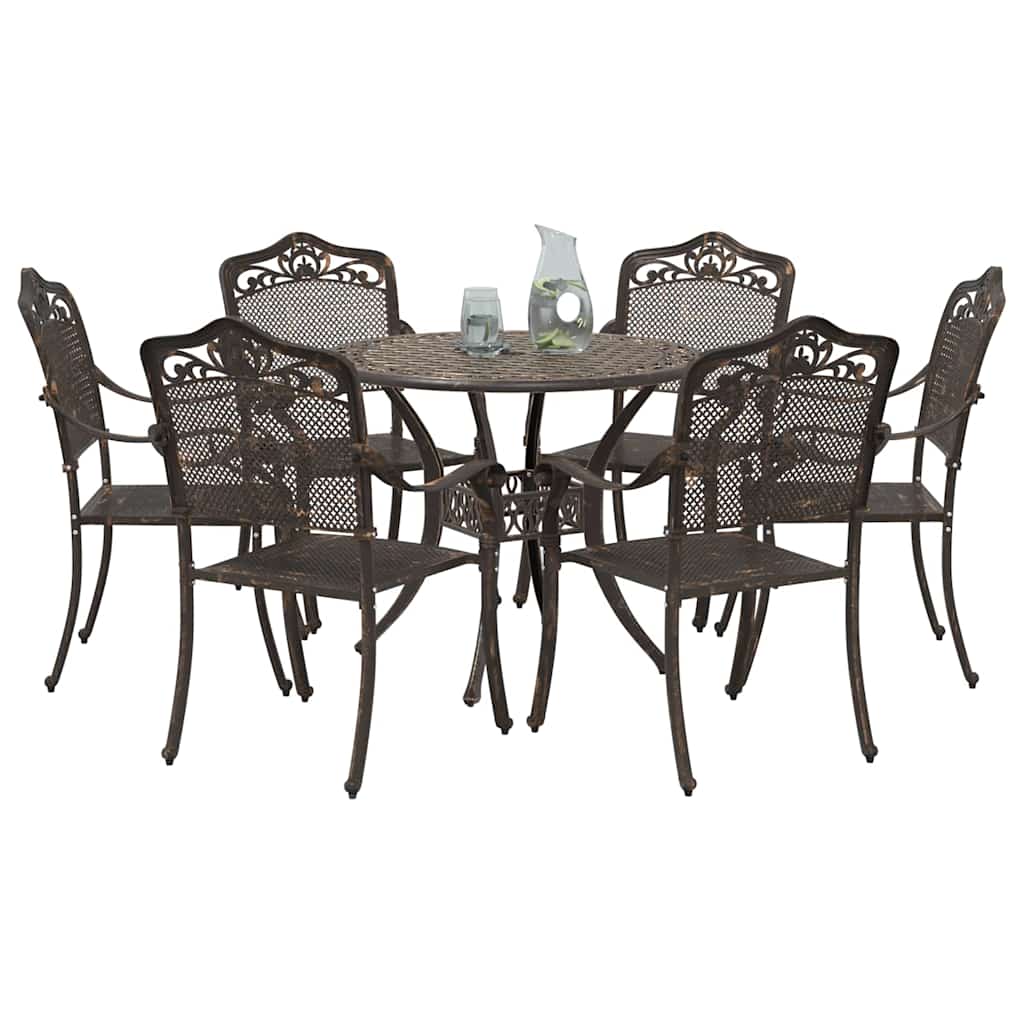 Vrtni set za objed 7 pcs Bronzana Aluminij