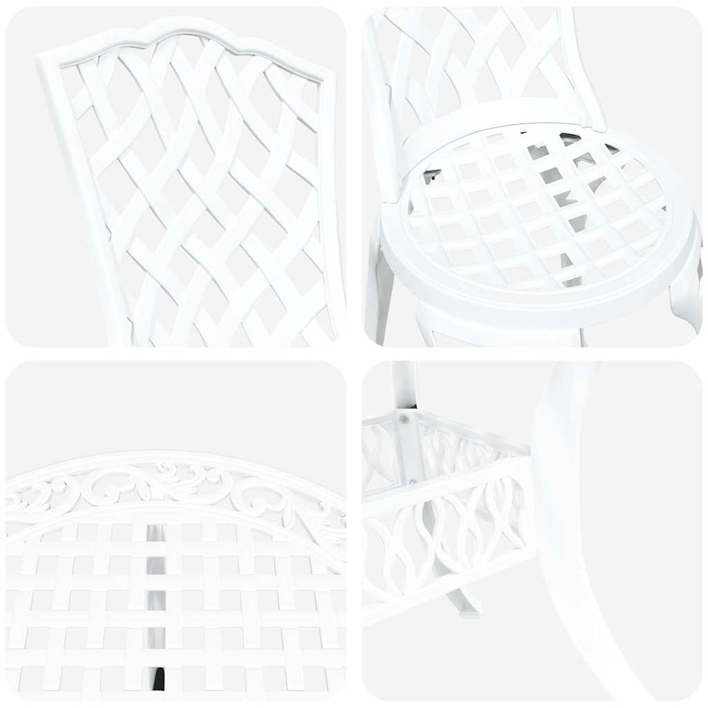 Vrtni set za objed 7 pcs Bijelo Aluminij