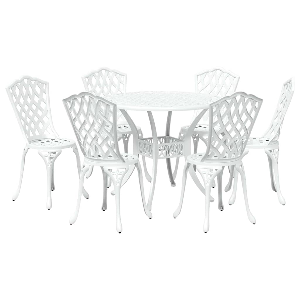 Vrtni set za objed 7 pcs Bijelo Aluminij