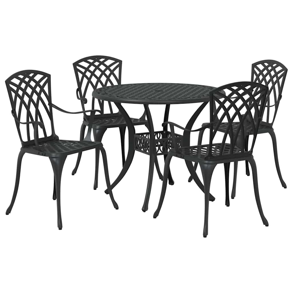 Vrtni set za objed 5 pcs Crna Aluminij