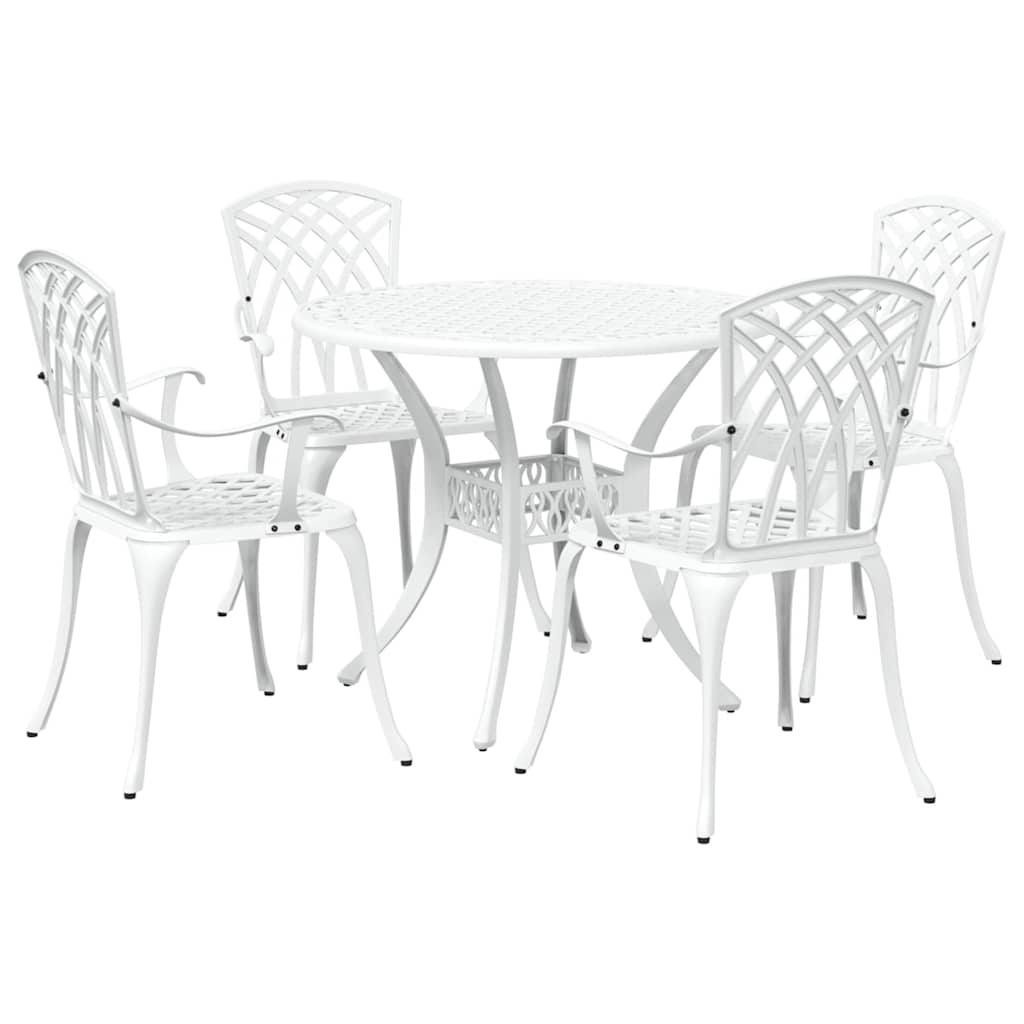 Vrtni set za objed 5 pcs Bijelo Aluminij