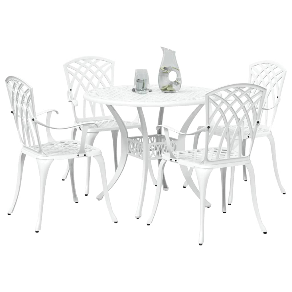 Vrtni set za objed 5 pcs Bijelo Aluminij