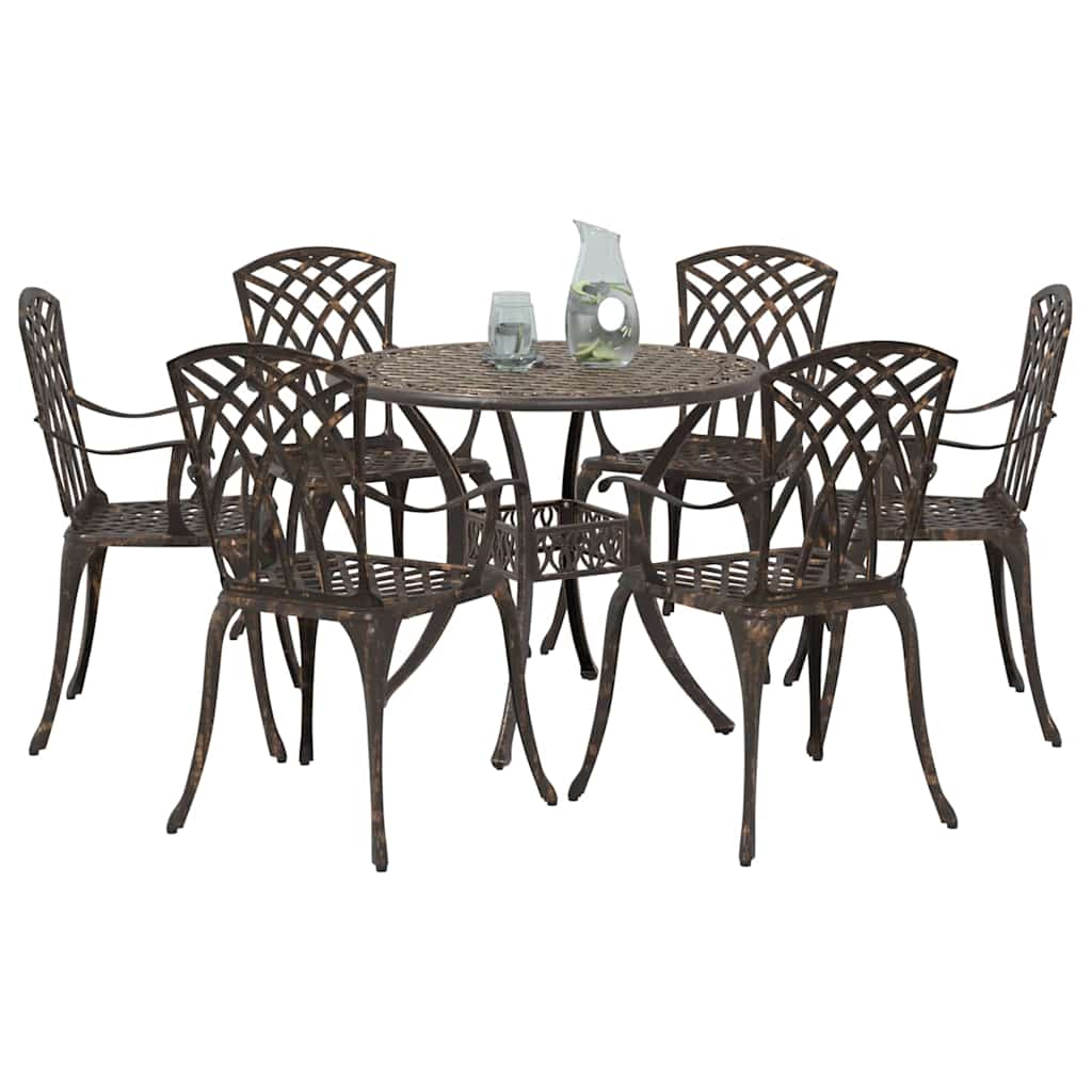 Vrtni set za objed 7 pcs Bronzana Aluminij