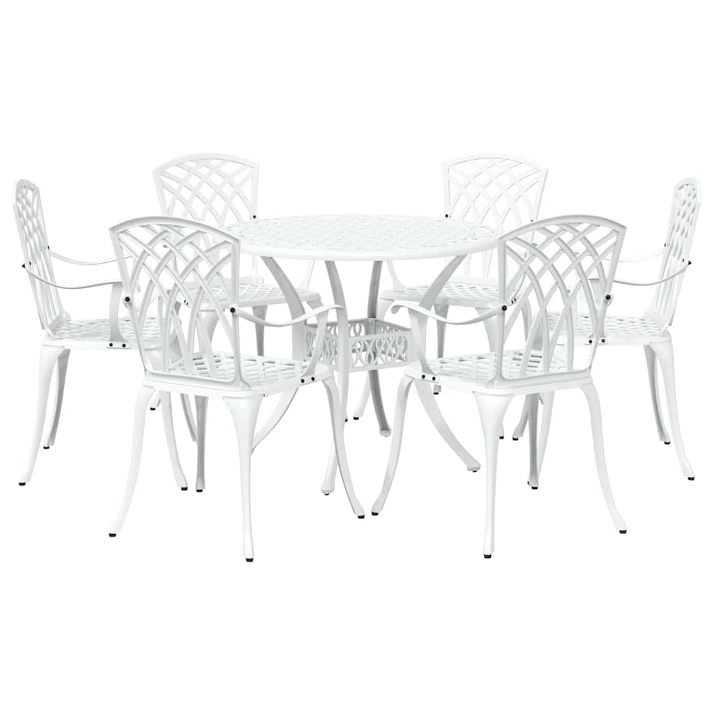 Vrtni set za objed 7 pcs Bijelo Aluminij