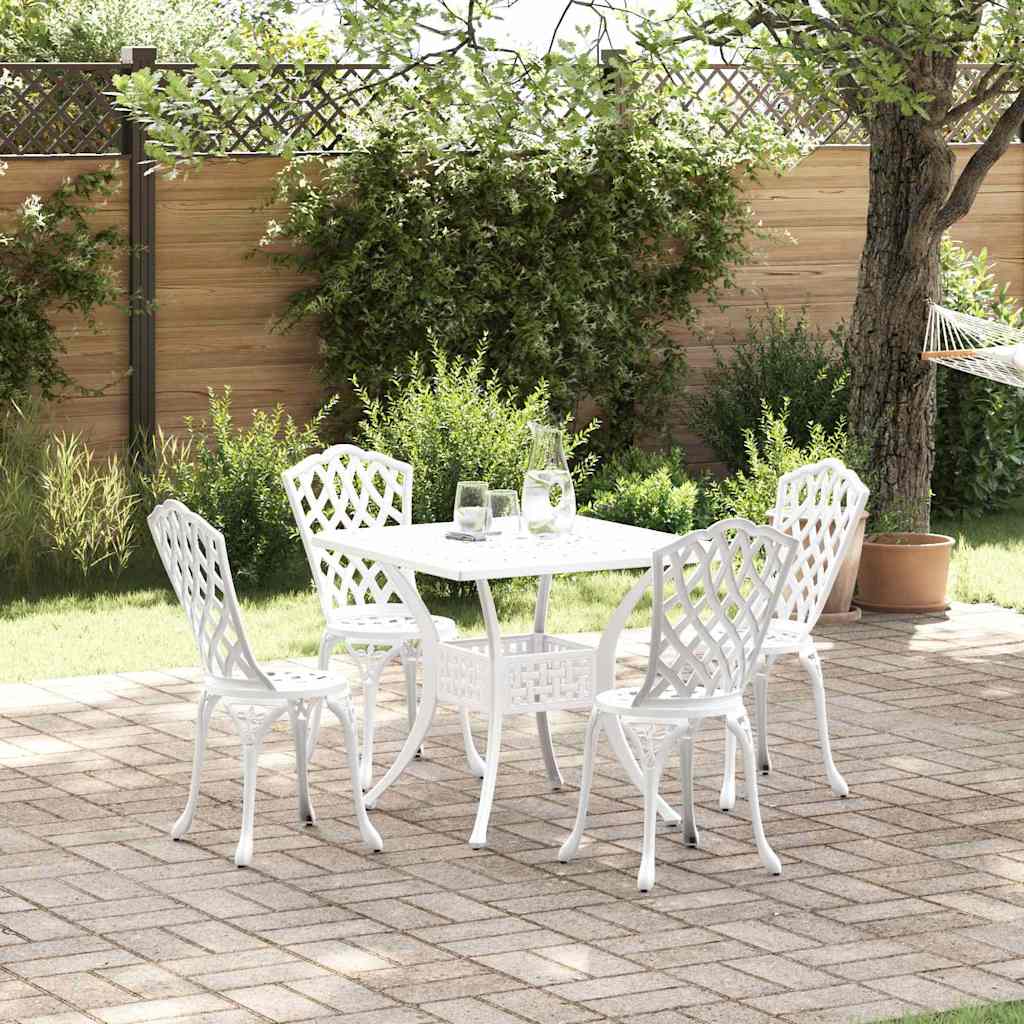 Set vrtnih stolova 5 pcs Bijelo Liveni aluminij