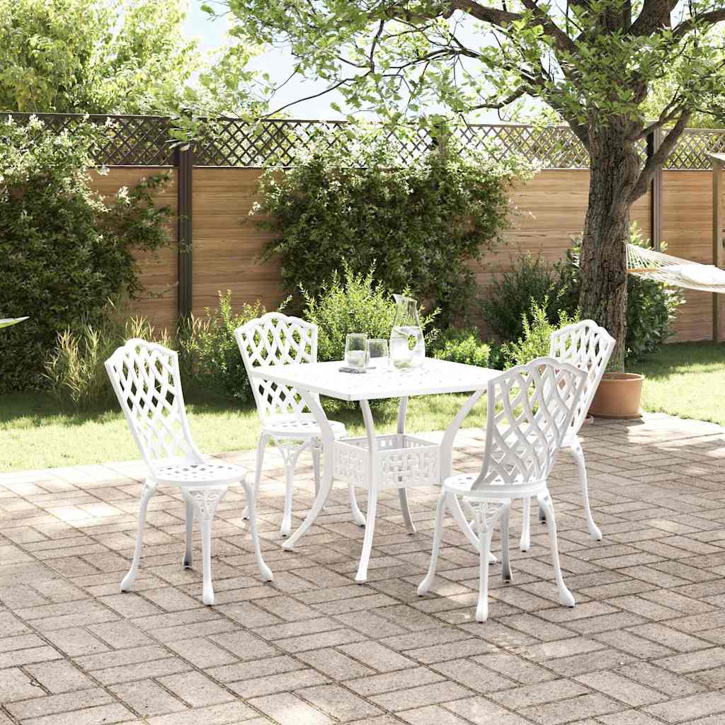 Set vrtnih stolova 5 pcs Bijelo Liveni aluminij