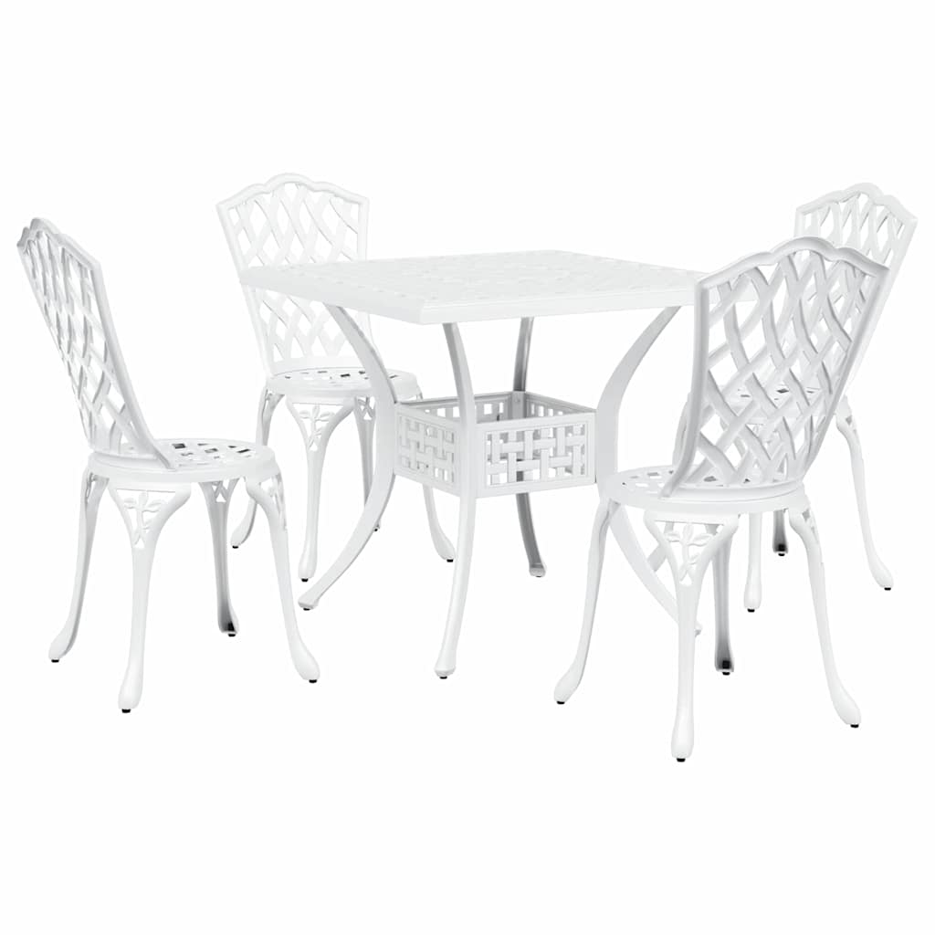 Set vrtnih stolova 5 pcs Bijelo Liveni aluminij