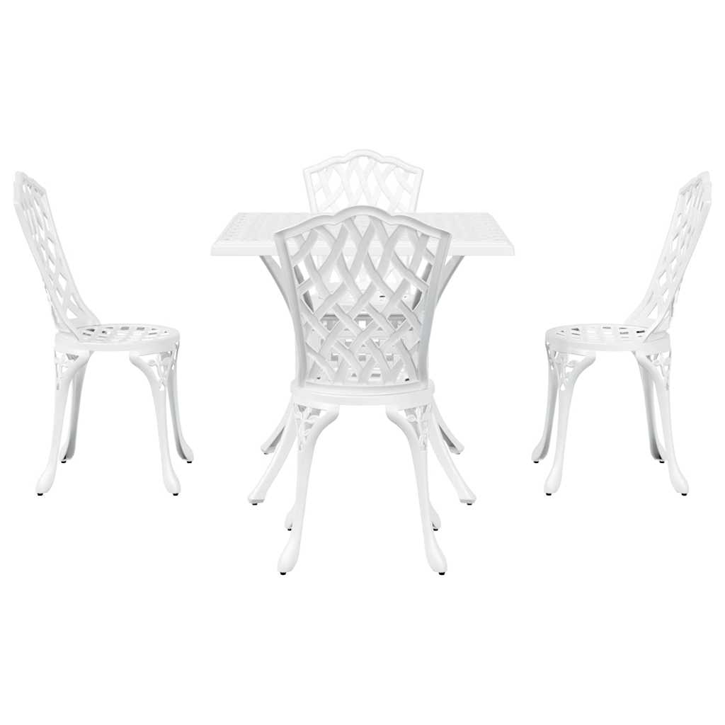 Set vrtnih stolova 5 pcs Bijelo Liveni aluminij