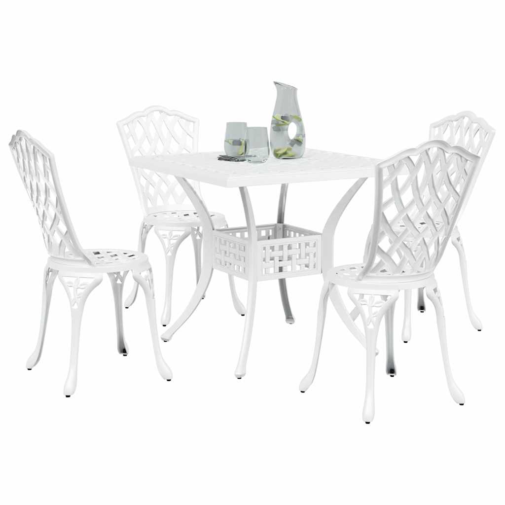 Set vrtnih stolova 5 pcs Bijelo Liveni aluminij