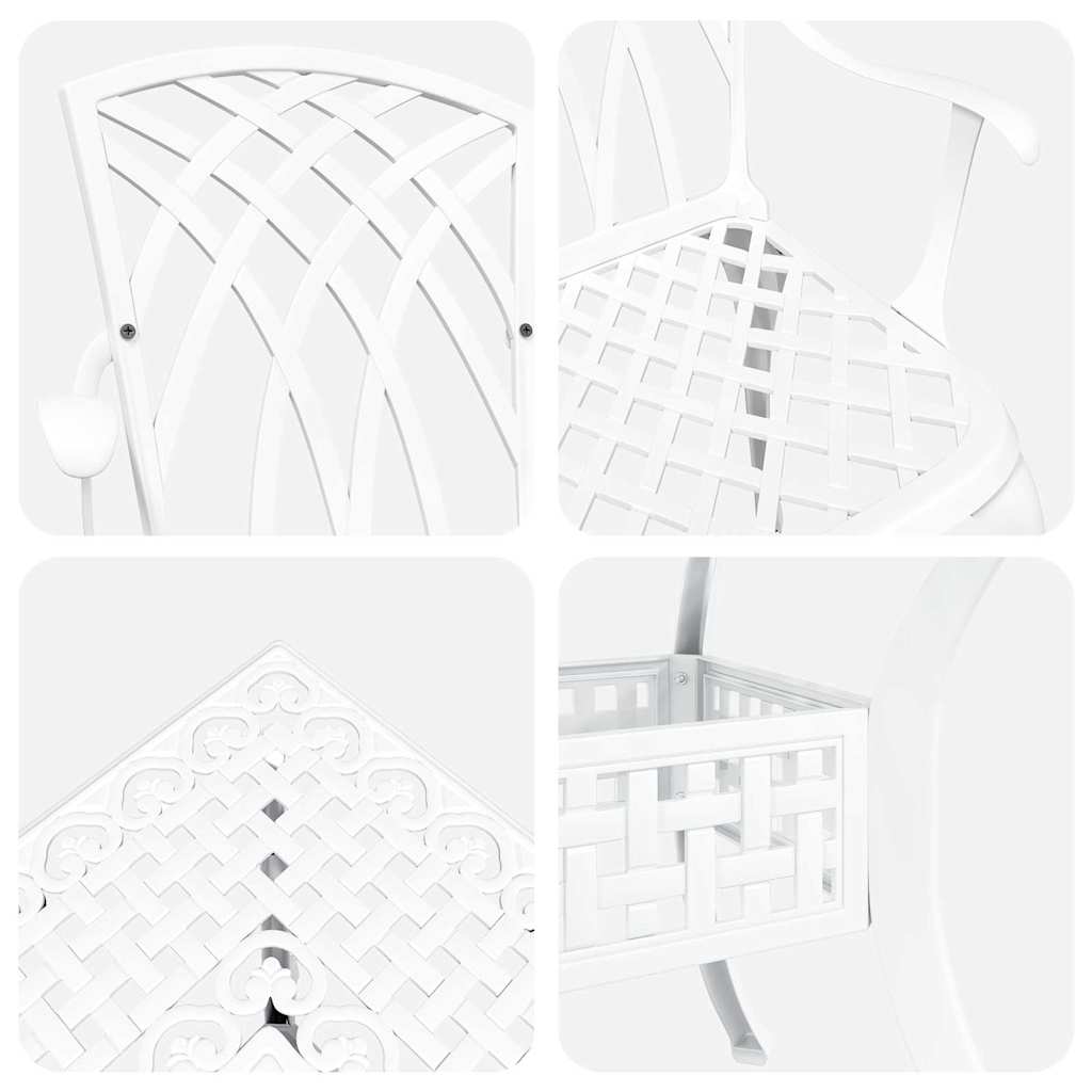 Set vrtnih stolova 5 pcs Bijelo Liveni aluminij