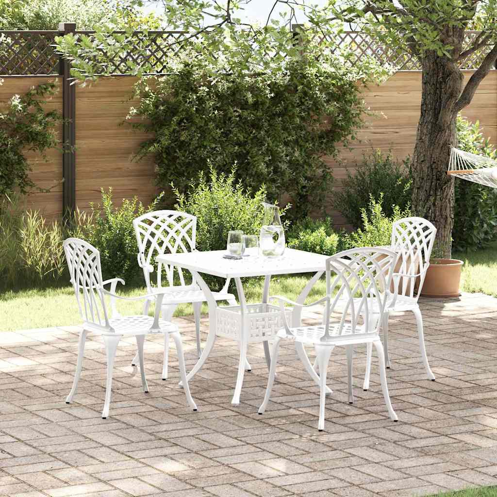 Set vrtnih stolova 5 pcs Bijelo Liveni aluminij