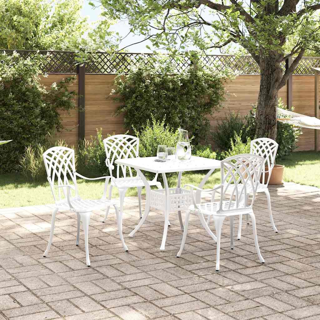 Set vrtnih stolova 5 pcs Bijelo Liveni aluminij