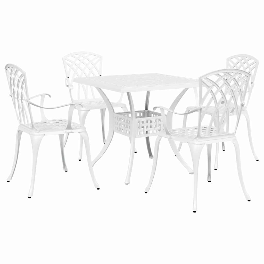Set vrtnih stolova 5 pcs Bijelo Liveni aluminij