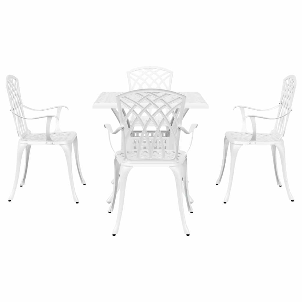Set vrtnih stolova 5 pcs Bijelo Liveni aluminij