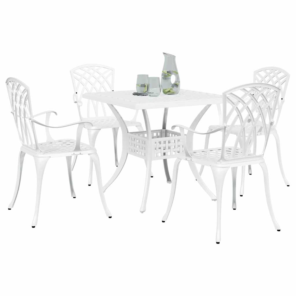 Set vrtnih stolova 5 pcs Bijelo Liveni aluminij