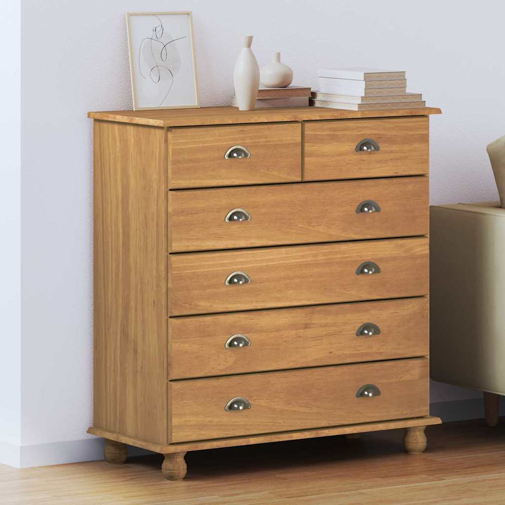 Komoda ASKIM Smeđa 91 x 40 x 95,5 cm Čvrsto borovo drvo