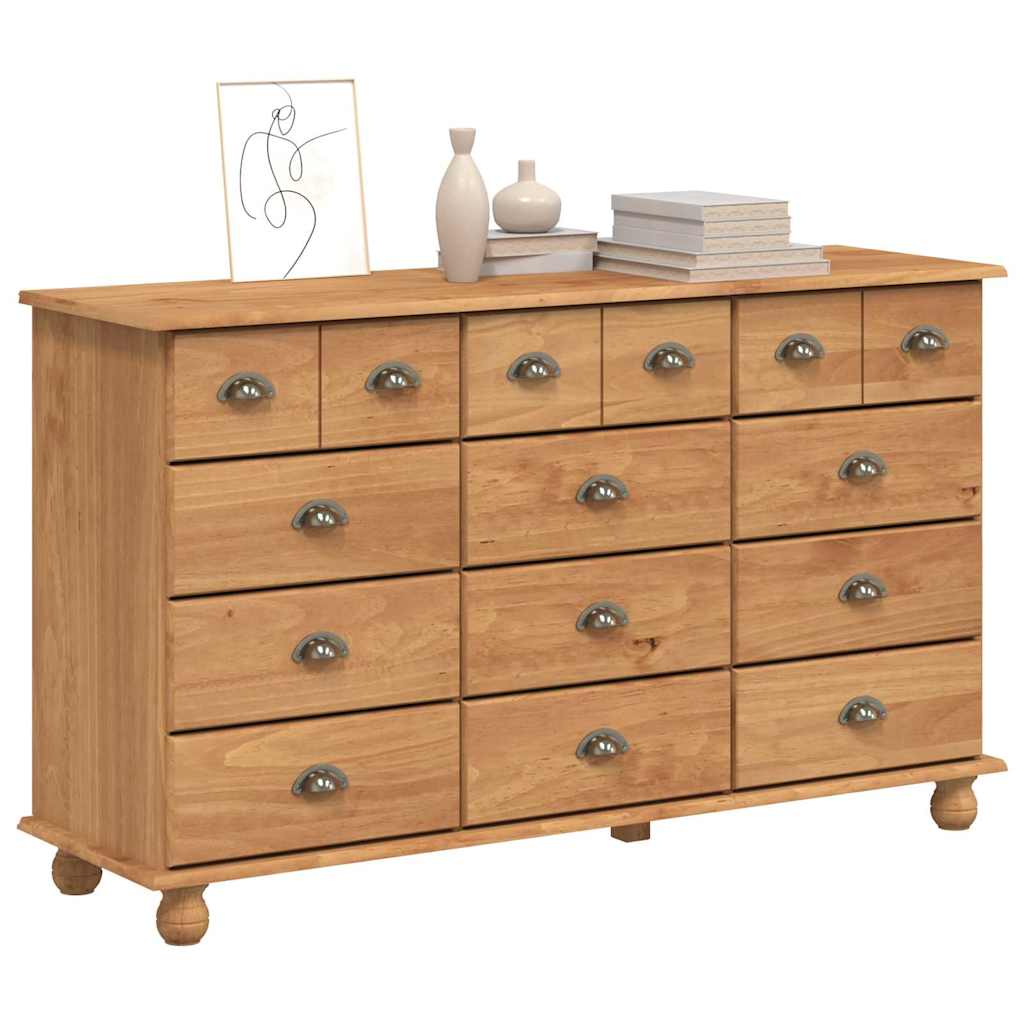 Komoda ASKIM Smeđa 79 x 40 x 133,5 cm Čvrsto borovo drvo
