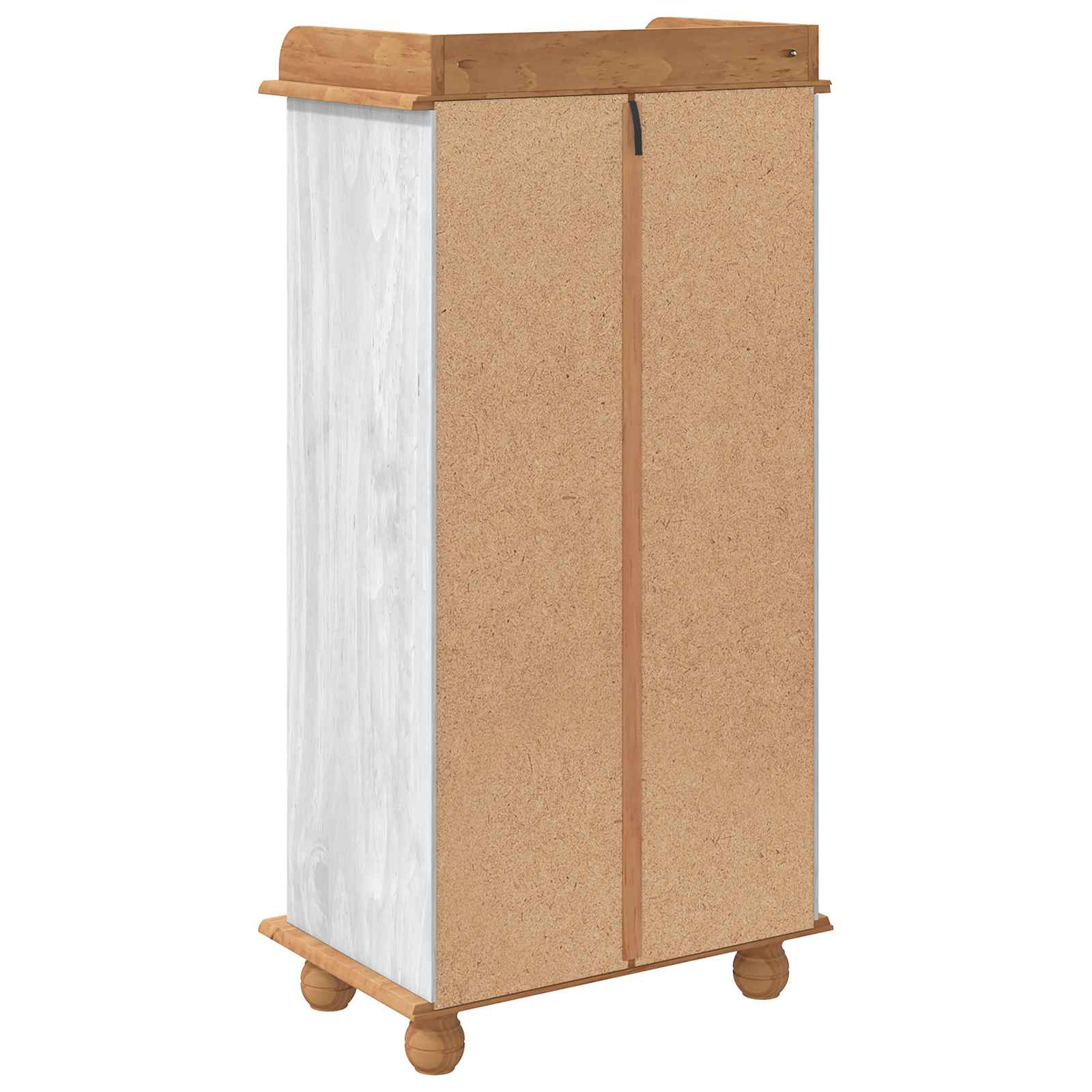 Ormar za vino ASKIM Bijela s medenim vrhom 57 x 37 x 114 cm