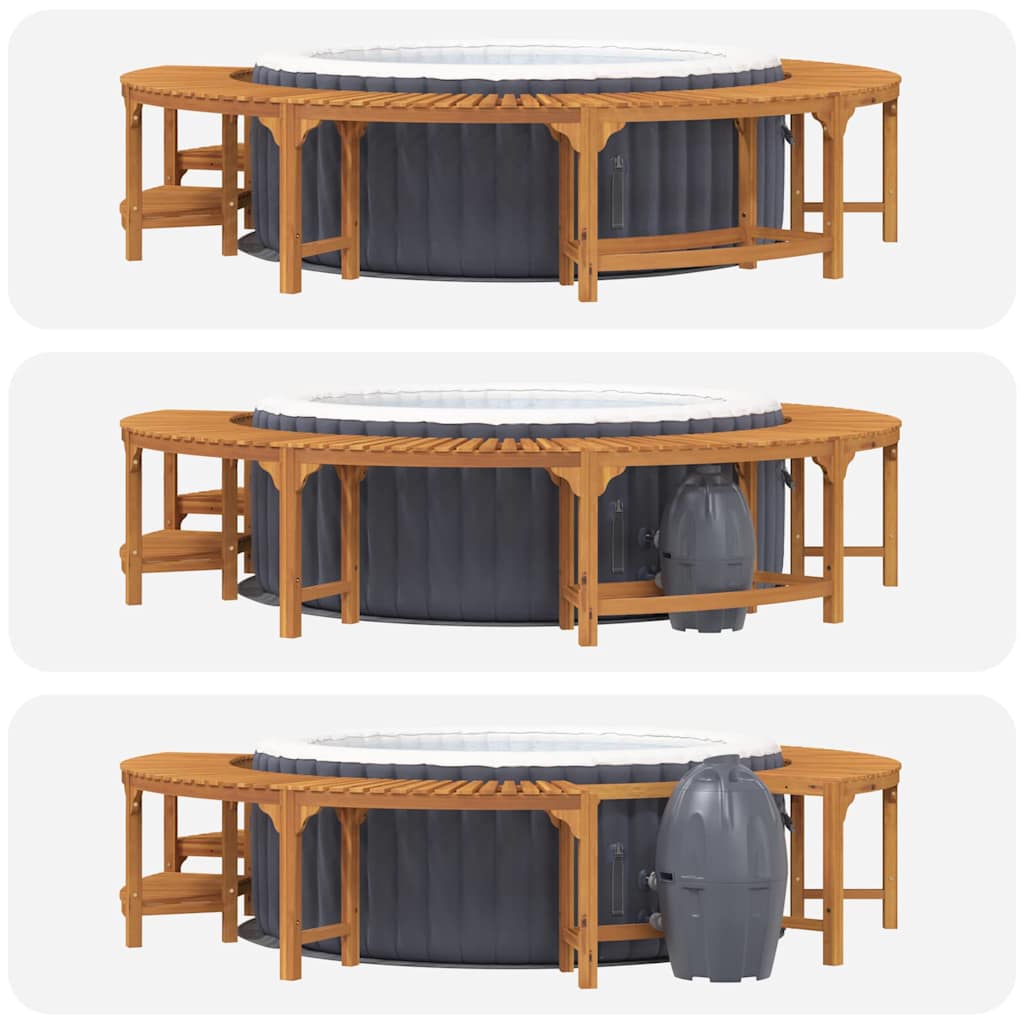 Okruženje za kadicu Smeđa Ø275 x 55,5 cm Čvrsto drvo akacije