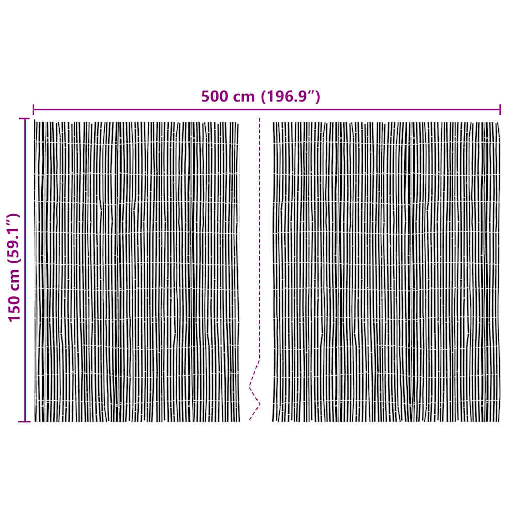 Bambusova ograda Prirodna 500 x 150 cm bambus