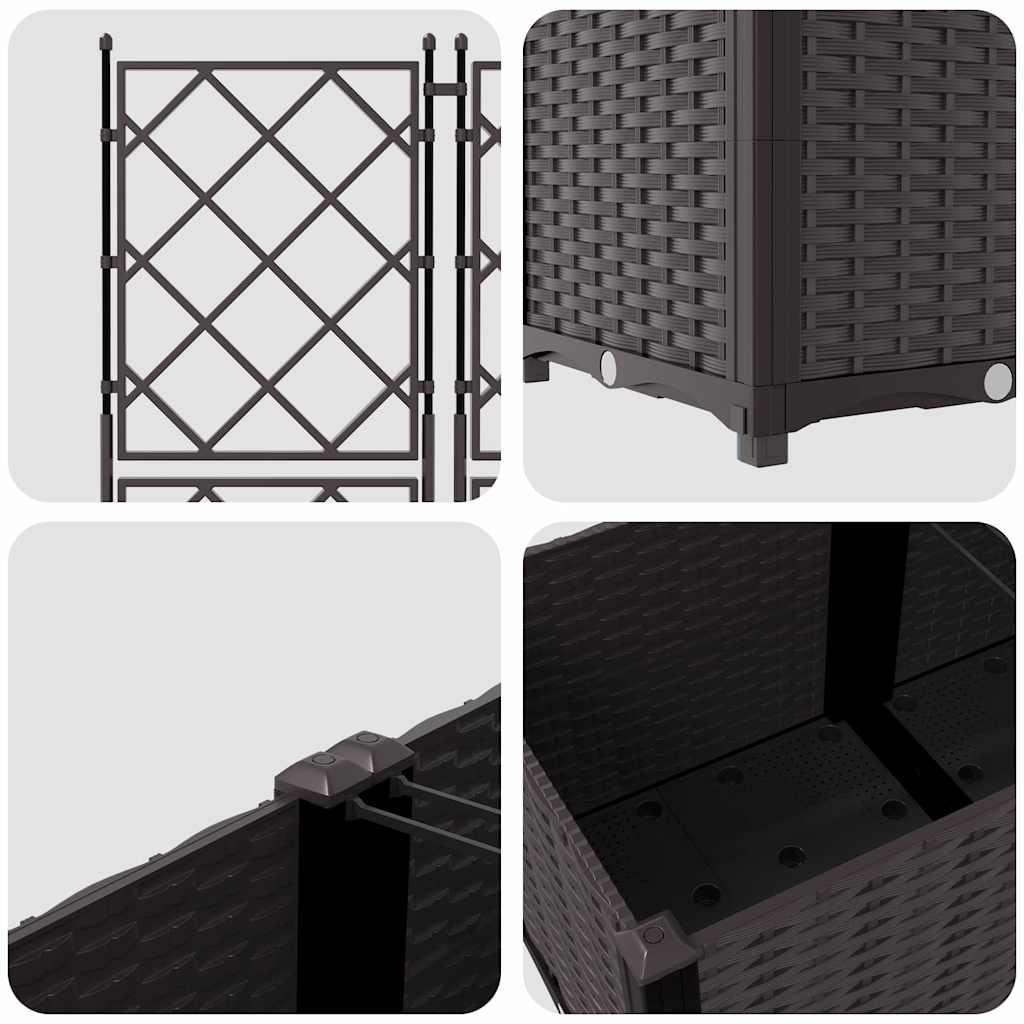 Vrtna saksija 5 pcs Smeđa 120 x 120 x 143 cm Plastika