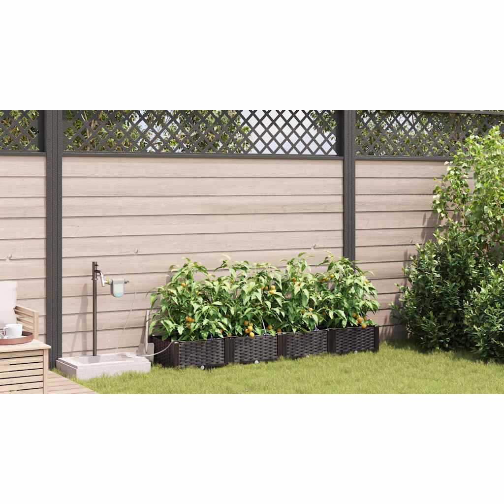 Vrtna saksija 4 pcs Smeđa 160 x 40 x 22 cm Plastika