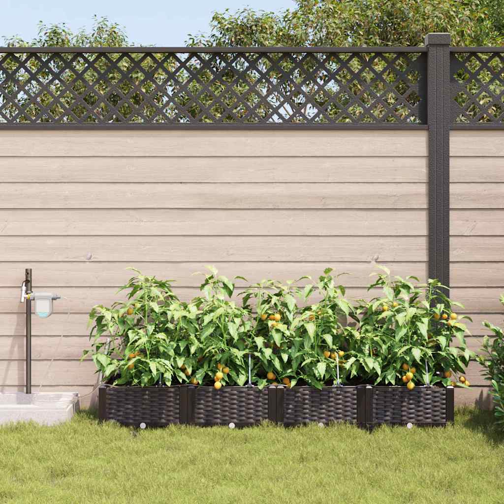 Vrtna saksija 4 pcs Smeđa 160 x 40 x 22 cm Plastika