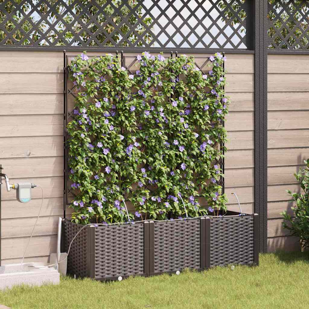 Vrtna saksija 3 pcs Smeđa 120 x 40 x 142 cm Plastika
