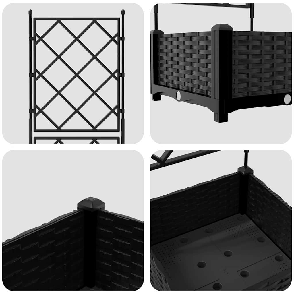 Vrtna saksija Crna 40 x 40 x 125,5 cm Plastika
