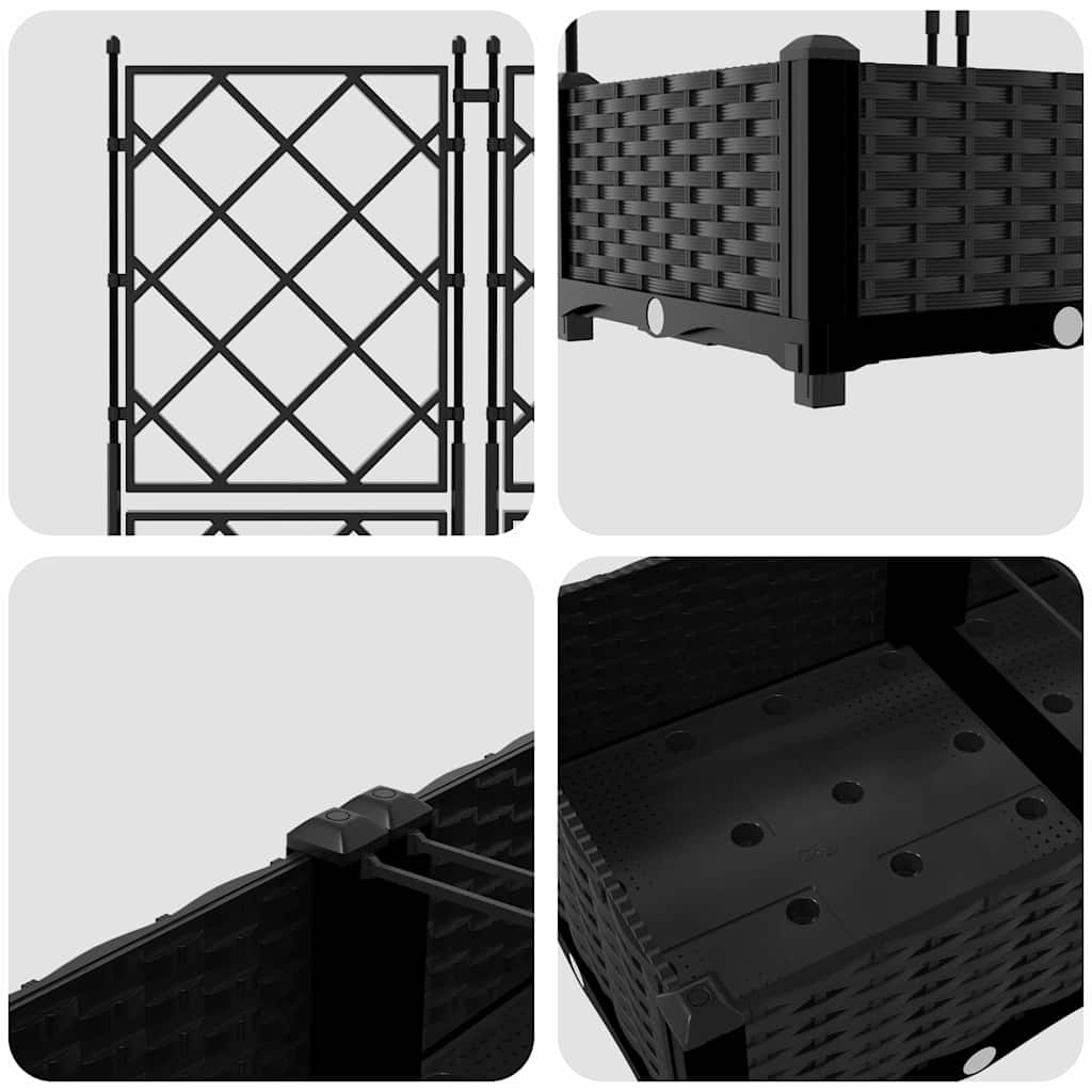 Vrtna saksija 5 pcs Crna 120 x 120 x 125,5 cm Plastika