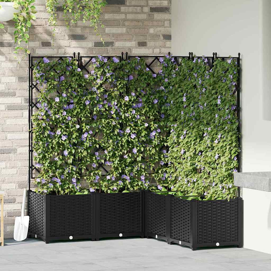 Vrtna saksija 5 pcs Crna 120 x 120 x 143 cm Plastika