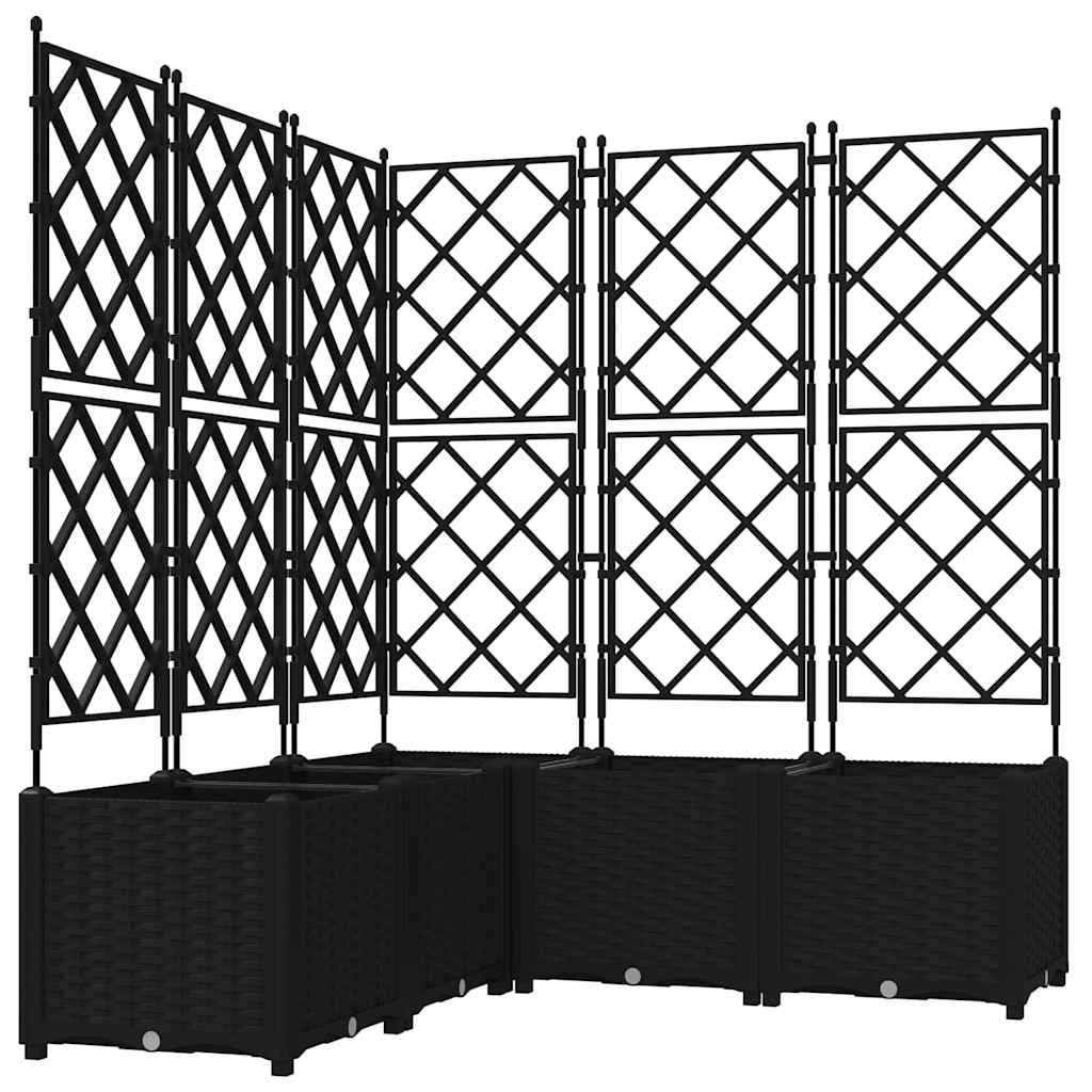 Vrtna saksija 5 pcs Crna 120 x 120 x 143 cm Plastika