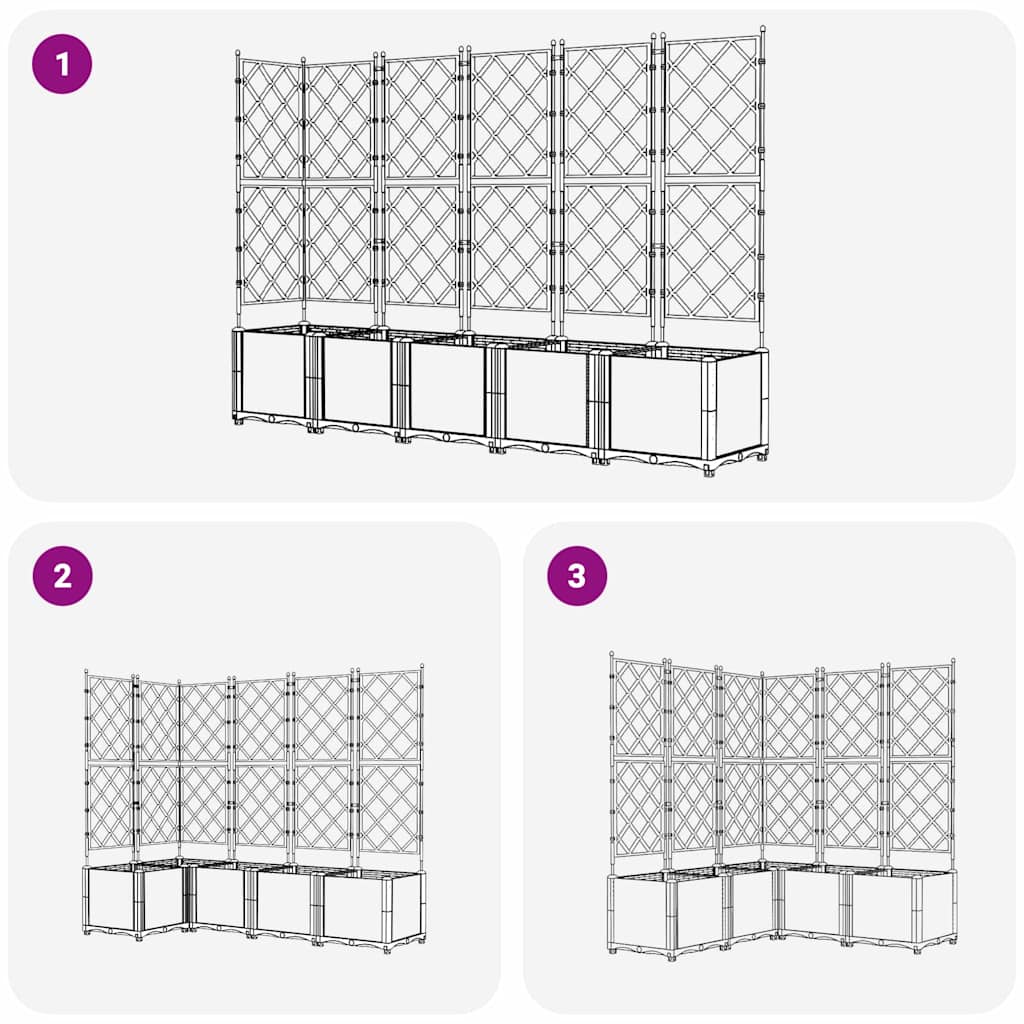 Vrtna saksija 5 pcs Crna 120 x 120 x 143 cm Plastika