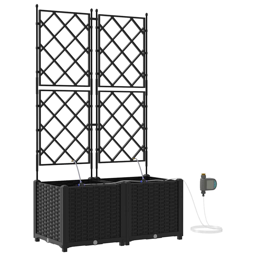 Vrtna saksija 2 pcs Crna 80 x 40 x 142 cm Plastika