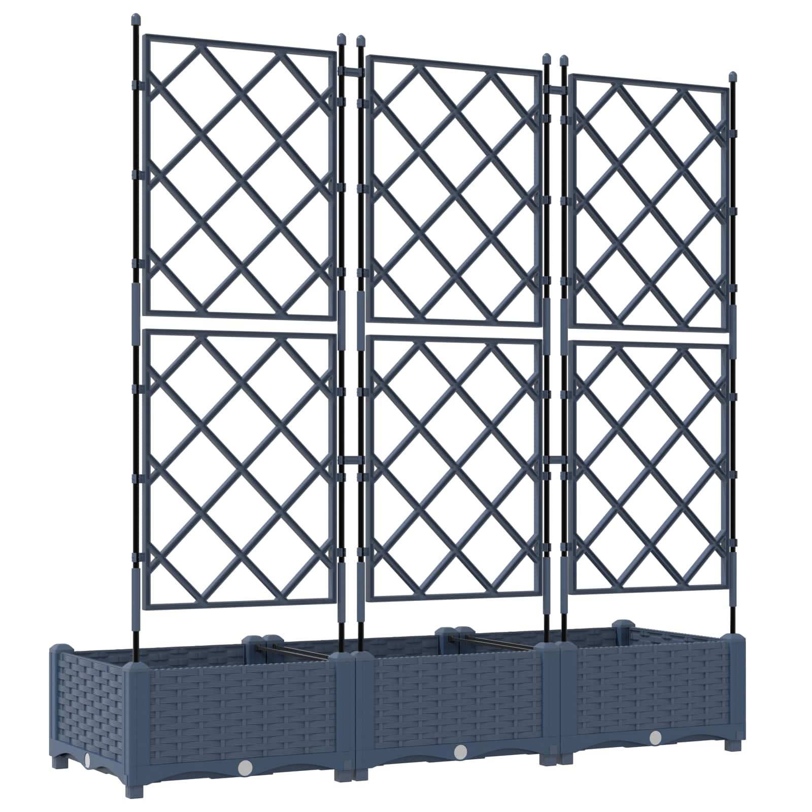 Vrtna saksija 3 pcs Sivi 120 x 40 x 125,5 cm Plastika
