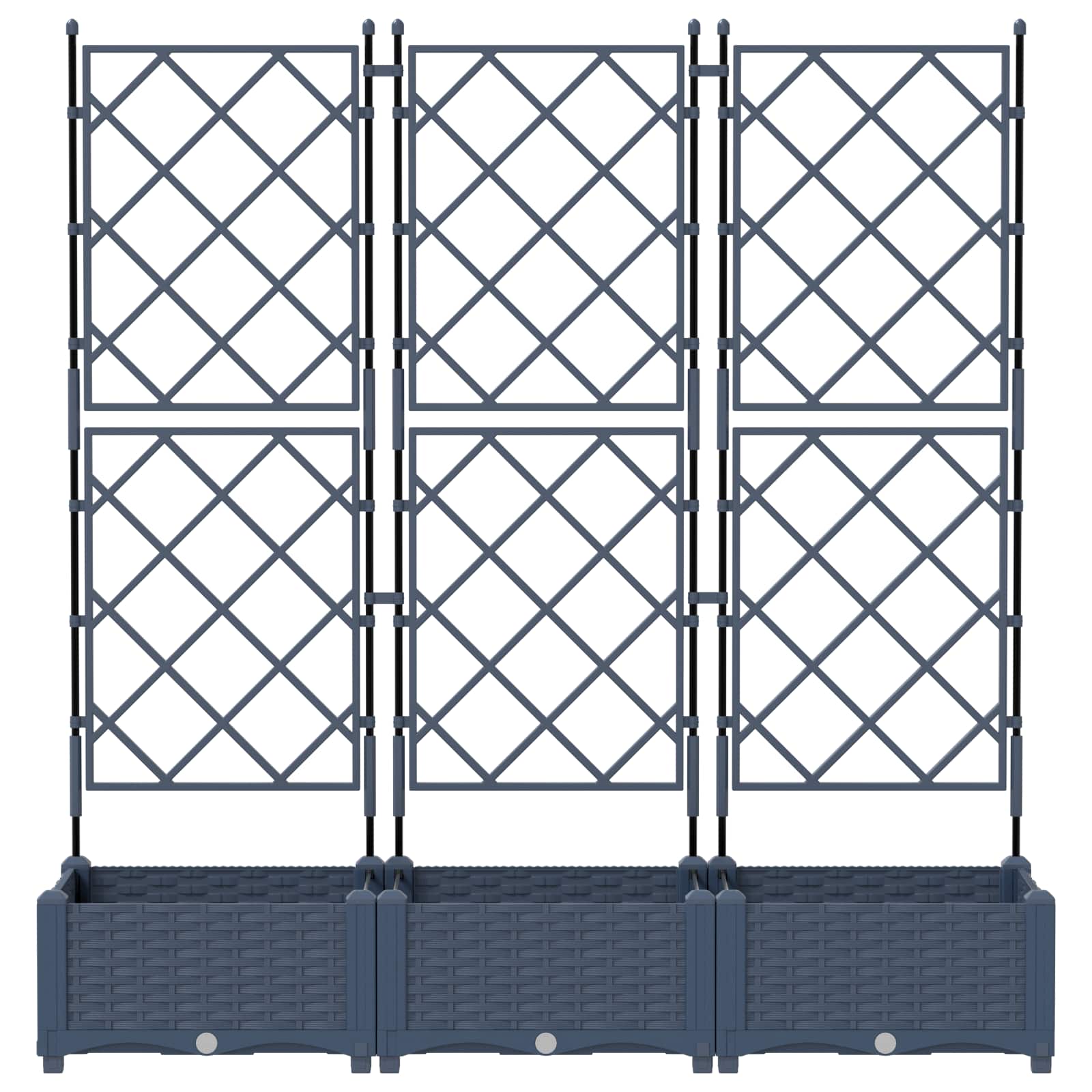 Vrtna saksija 3 pcs Sivi 120 x 40 x 125,5 cm Plastika