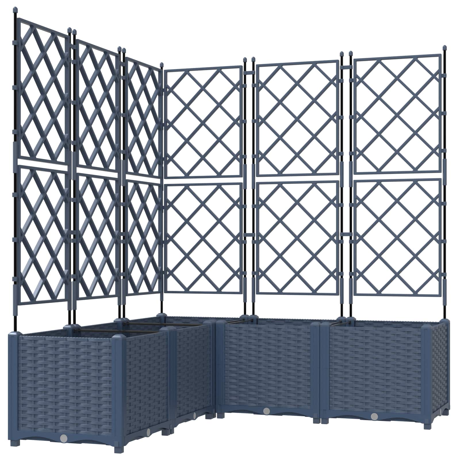 Vrtna saksija 5 pcs Sivi 120 x 120 x 143 cm Plastika