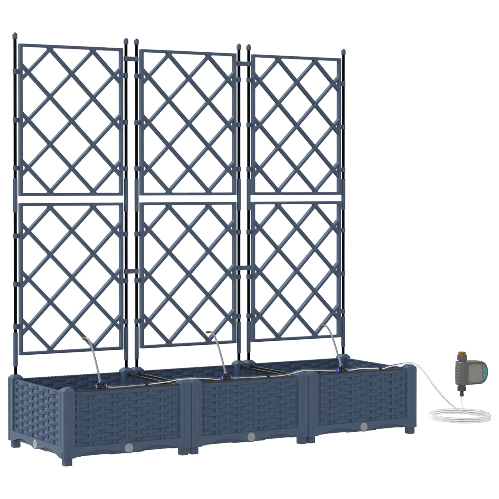 Vrtna saksija 3 pcs Sivi 120 x 40 x 126 cm Plastika
