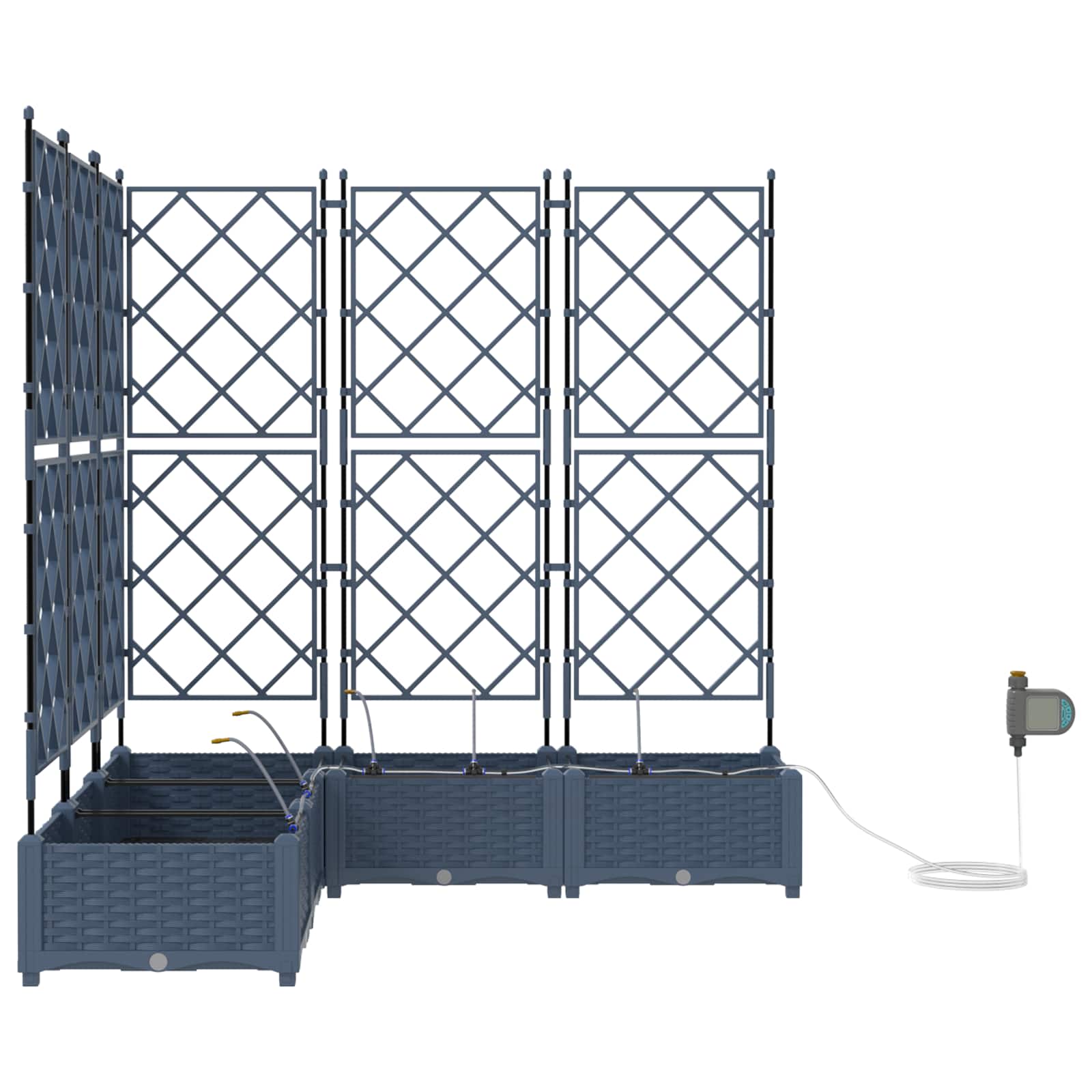 Vrtna saksija 5 pcs Sivi 120 x 120 x 126 cm Plastika