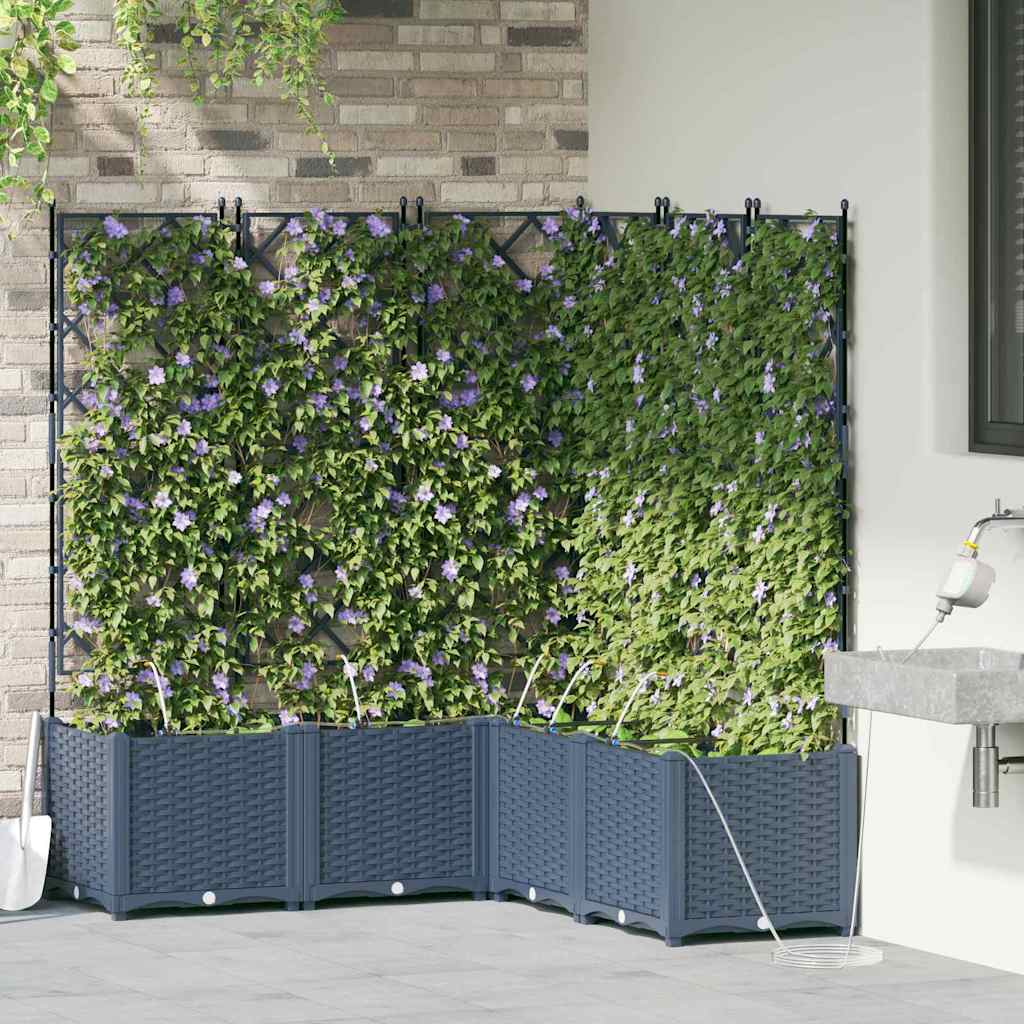 Vrtna saksija 5 pcs Sivi 120 x 120 x 142 cm Plastika