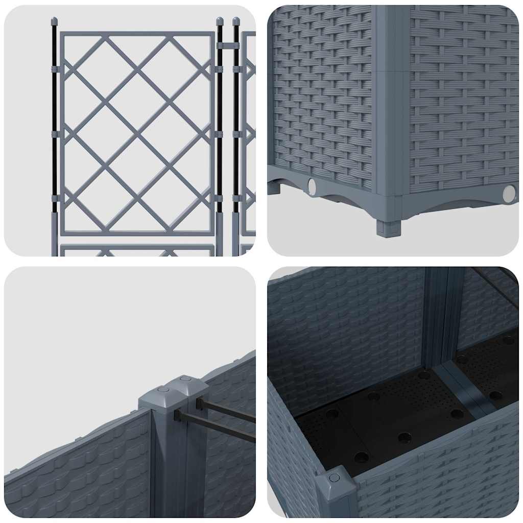 Vrtna saksija 2 pcs Svijetlo siva 80 x 40 x 143 cm Plastika
