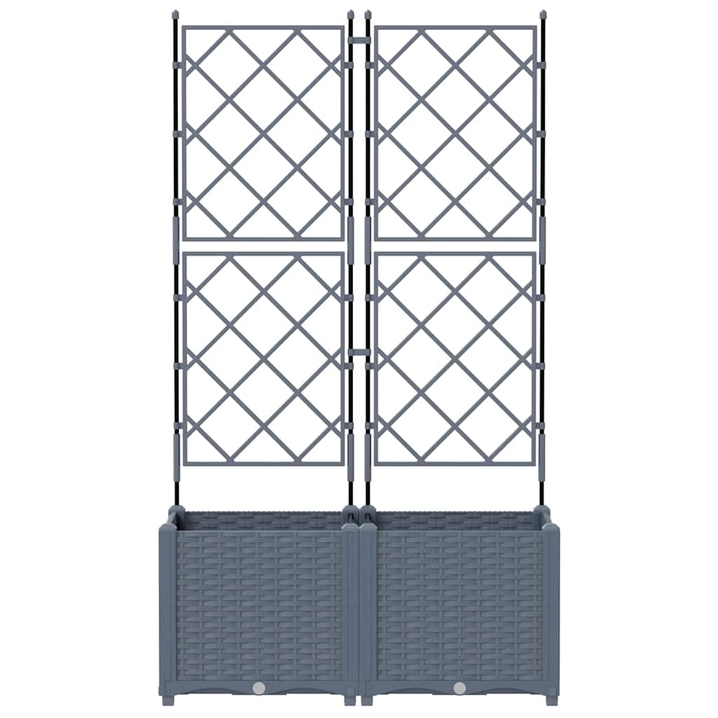 Vrtna saksija 2 pcs Svijetlo siva 80 x 40 x 143 cm Plastika